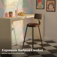 Lowspine High Chair Mechanical Design Bar Stool With Spinerest Retro Design for Business Owners, Adults, Cafe, Restaurant