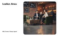 Retro Design Factory-inspired Loveseat and Table long-lasting Frame Restaurant Seating Cafe Booth Set for Bar Owners, Pub, Bistro, Lounge