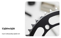 46T Single Chainring CNC Machined Aluminum Alloy Chainring Lightweight Single Speed Crankset for Biking Enthusiasts, Trail Riding, City Commuting