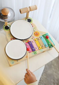 Wooden Multi-Function Drum and Xylophone Set for Kids