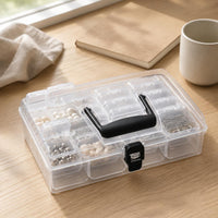 24 Grid Storage Box Large Capacity Small Square Box Organizer Snap-Lock Lid