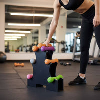 Tree Dumbbell Rack Multi-Compartment Dumbbell Storage Rack Organizer Holder Stand Compact