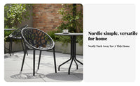 Hollow-Rear Armchair Stackable Design Dining Room Seating Nordic Design Strong Load-Bearing for Adults, Balcony
