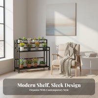 Multitier Rolling plant Rack With casters Mobile Ladder Planter Shelf sturdy Easy to Assemble for Apartment Dwellers, Patio