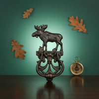 Moose Door Knocker Sturdy Antique Cast Iron Door Knocker Single-Piece Molding