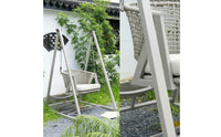 Woven Hanging Swing Chair with Stand Padded Basket Swing with Cushion Sturdy Freestanding Swing Chair Long-Lasting for Backyard