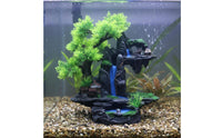 Aquatic Habitat Rockery Landscape Realistic Design Artificial Rockery with Tree Resin Mountain Decoration Aquatic Pet Habitat