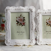White Rose Photo Frame (Modern Minimalist, Multiple Sizes)