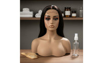 Mannequin Head with Shoulders Stable Tabletop Base Cosplay Hairpiece Mannequin Lightweight Design Hairpiece Display Head for Shop Window