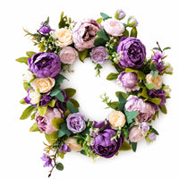 Artificial Peony Wreath Realistic Peony Wreath Indoor for Wall