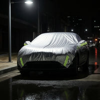 Reflective Half Car Cover Aluminum-Film Car Top Cover Weather-Resistant Safeguarding for Driveway