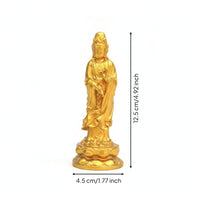 Brass Guanyin Figurine Gold Finish Guanyin Figurine Religious Decor