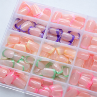 Nails Short Fake for Women, 240 Pieces Reusable Artificial Boxed Set, Temporary for Daily Wear and Summer
