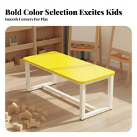 Kindergarten Learning Table Rounded Corners Preschool Art Desk Construction Preschool Learning Table Set for Young Children, School, Classroom, Home