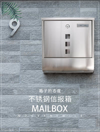 速卖通亚马逊欧式田园家用室外不锈钢快递箱 报纸箱 方孔带窗信箱