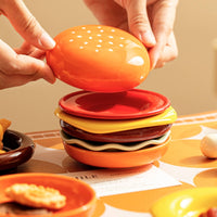 Hamburger-Shaped Ceramic Dish Wavy-Edged Hamburger Shaped Ceramic Dish