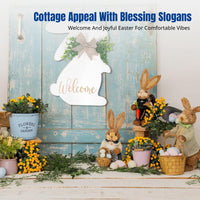 Wooden Hare Desktop Decor, Easter Hare Figurine, Farmhouse Style Seasonal Desktop Ornament, Random Design
