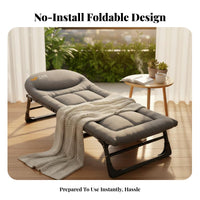Foldable Nap Chair Space-Saving Reclining Lounger Adjustable Recline with Lock