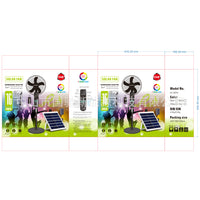 iSolfan Solar-Powered 3-in-1 Floor Fan with Bluetooth Speaker, 16 inch, EU Plug