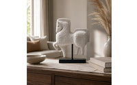 Sandstone Horse Statue Minimalist Rustic Style Modern Horse Sculpture Minimalist Design Steed Ornament for Hotel, Office, Desktop