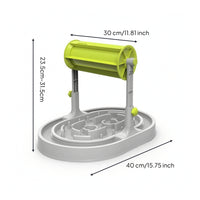 Slow Feeder with Rotating Drum Anti-Gulping Interactive Pet Feeder No Power