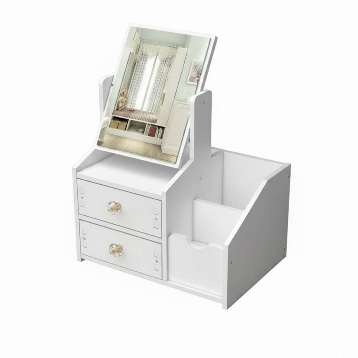 Vanity Case with Mirror Large Capacity Makeup Container Drawer Compartments