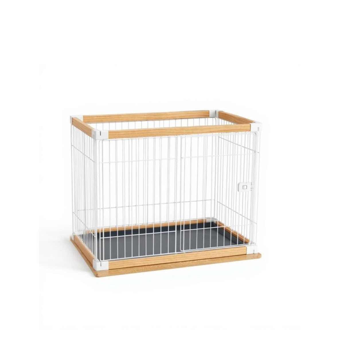Indoor Wooden Metal Pet Fence Dog Crate with Wheels