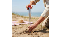 Patio Umbrella Anchor Rust-Resistant Spiral Ground Anchor Sturdy Umbrella Base with Installation Rod for Backyard