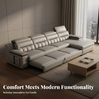 Electric Reclining Sofa Bed Modern Minimalist Design Electric Recliner Couch Padded Armrests Leather Home Theater Seating for Families, Adults