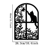 跨境铁艺猫咪挂树神器户外花园装饰品挂件庭院草坪装饰品挂树