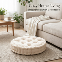 Round Floor Cushion, Thick Seat Pad for Living Room Floor, Meditation Cushion Ad #variant:Off-White