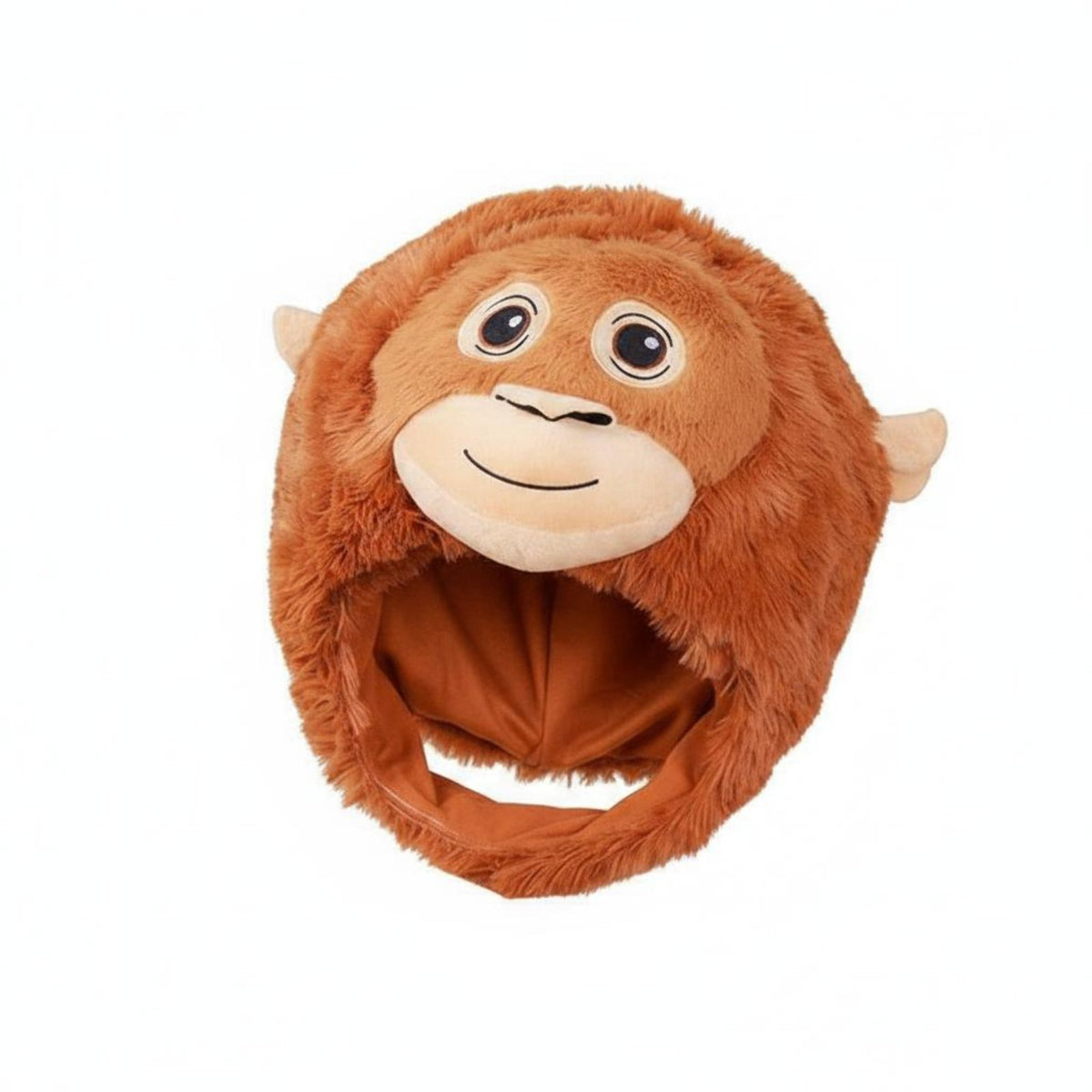 Photo Prop Monkey Head Hat PP Cotton Filled Soft Monkey Mask Cartoon Orangutan Head Cover for Party, Performance
