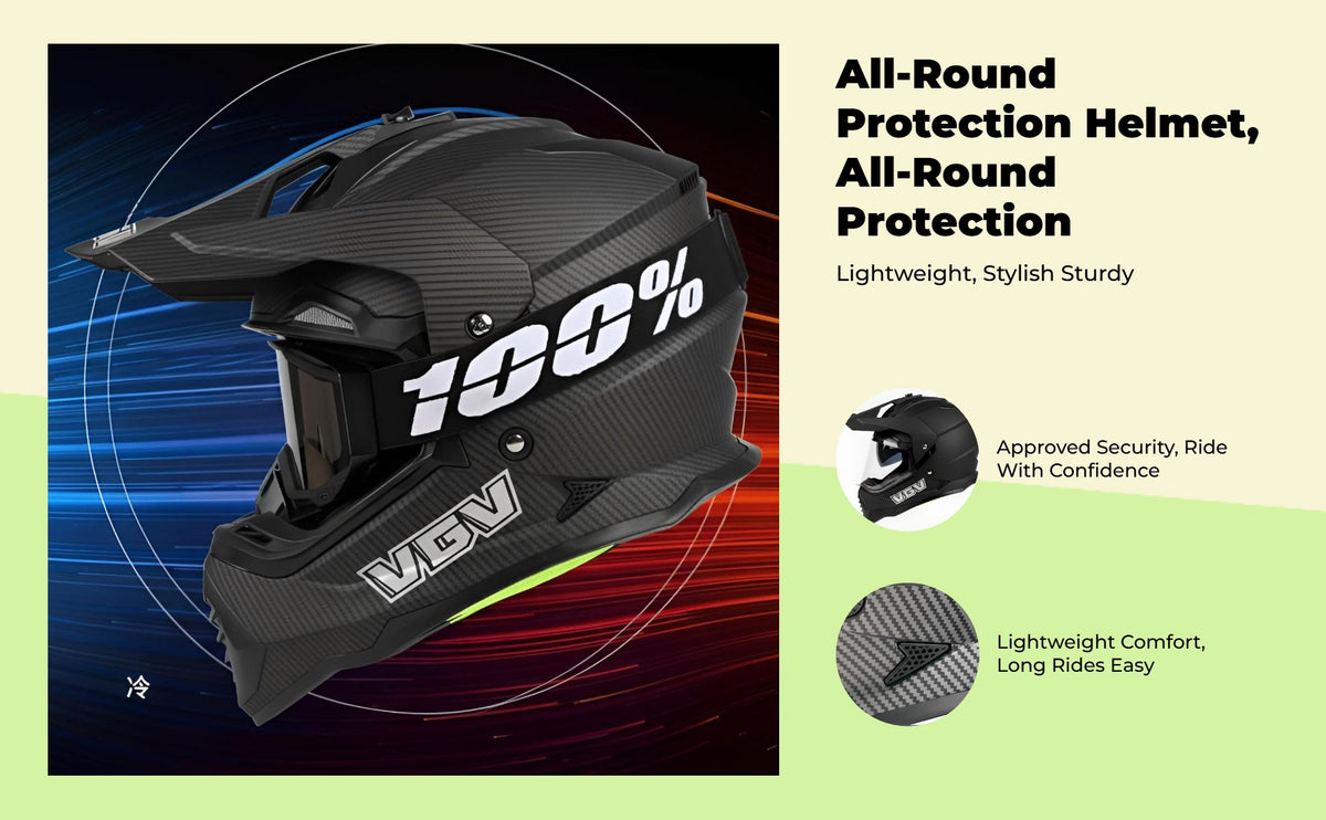 Carbon Fiber Helmet, Double Visor