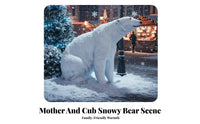 Seated Northern Bear Sculpture Textured Textured Coat Northern Bear Statue White Finish for Lawn, Aquarium Themed