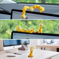 Cute Giraffe Dashboard Decoration Adorable Giraffe Ornament Miniature Dashboard Figure Mini for Drivers, Car Display Screen