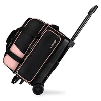 LARIPOP Large Capacity Rolling Two-Ball Bowling Bag