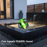 Buoyant Frog Statue Waterproof Buoyant Frog Figurine Weatherproof for Water Feature, Swimming Pool, Fish Tank