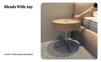 Round Pedestal Night Table Minimalist Design Small circular table modern aesthetic adaptable for Apartment Dwellers