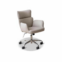 Upholstered rotating Chair paddinged Seat Upholstered Rolling Armchair with Casters Ergonomic for Women, Bedroom