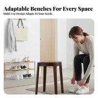 Solid Wood Construction Square Wooden Stool Nordic Aesthetic Long Bench Simple Modern Design Household Furniture Versatile Use for Homeowners, Interior Designers, New Movers, Entryway, Living Room, Hallway, Bedroom