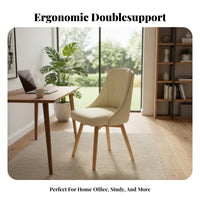 Upholstered contoureddspine support Chair Minimalist design Armless Wooden Chair for Bedroom