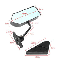 2 Pieces Aerodynamic Side Mirrors Universal Fit Retro Mirror Left and Right Pair Auto Part for Car Modifiers