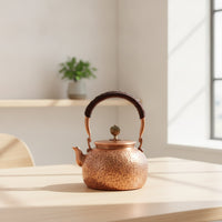 Copper Teapot Artisanal Hammered Teapot Vintage-Style Pot for Office Desk