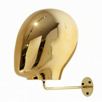 Wall-Mounted Mannequin Head Holder Reflective Wall Mounted Hairpiece Stand Metal