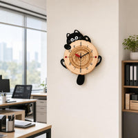 Cat-Shaped Wall Clock Whimsical Cat Clock Lovely for Living Room