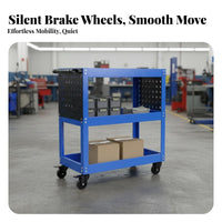 360° Swivel Casters 3-Tier Tool Cart Strong Load-Bearing 3-Tier Rolling Tool Cart Mobile Storage for Warehouse Workers, Technicians, DIY Enthusiasts, Auto Repair Shop, Workshop, Garage
