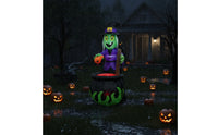 Inflate Inflatable Witch and Boiling Pot Outdoor Inflatable Witch Spooky Yard Decor Lighted for Lawn