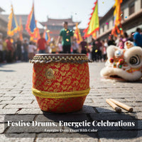 Lion Dance Drum Cowhide Drumhead Chinese Lion Dance Drum Traditional Design