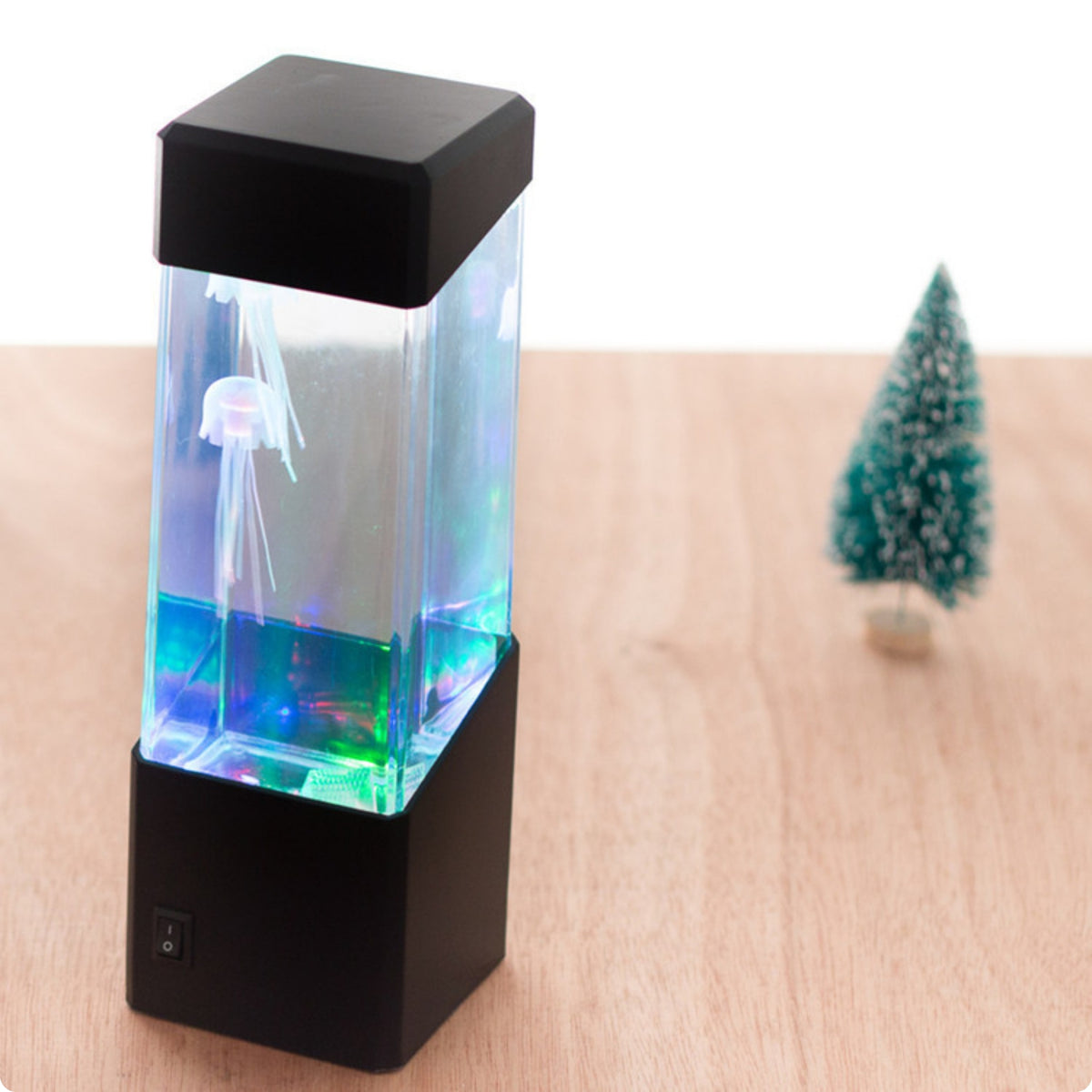 Decorative LED Night Light Rectangular LED Jellyfish Lamp Compact for Bedroom
