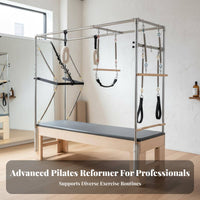 Pilates Luxury Bed Studio Grade Full Fitness Rig Luxury Reformer Fully Adjustable Pilates Fitness Rig Table for Beginners, Therapeutic Recovery Center